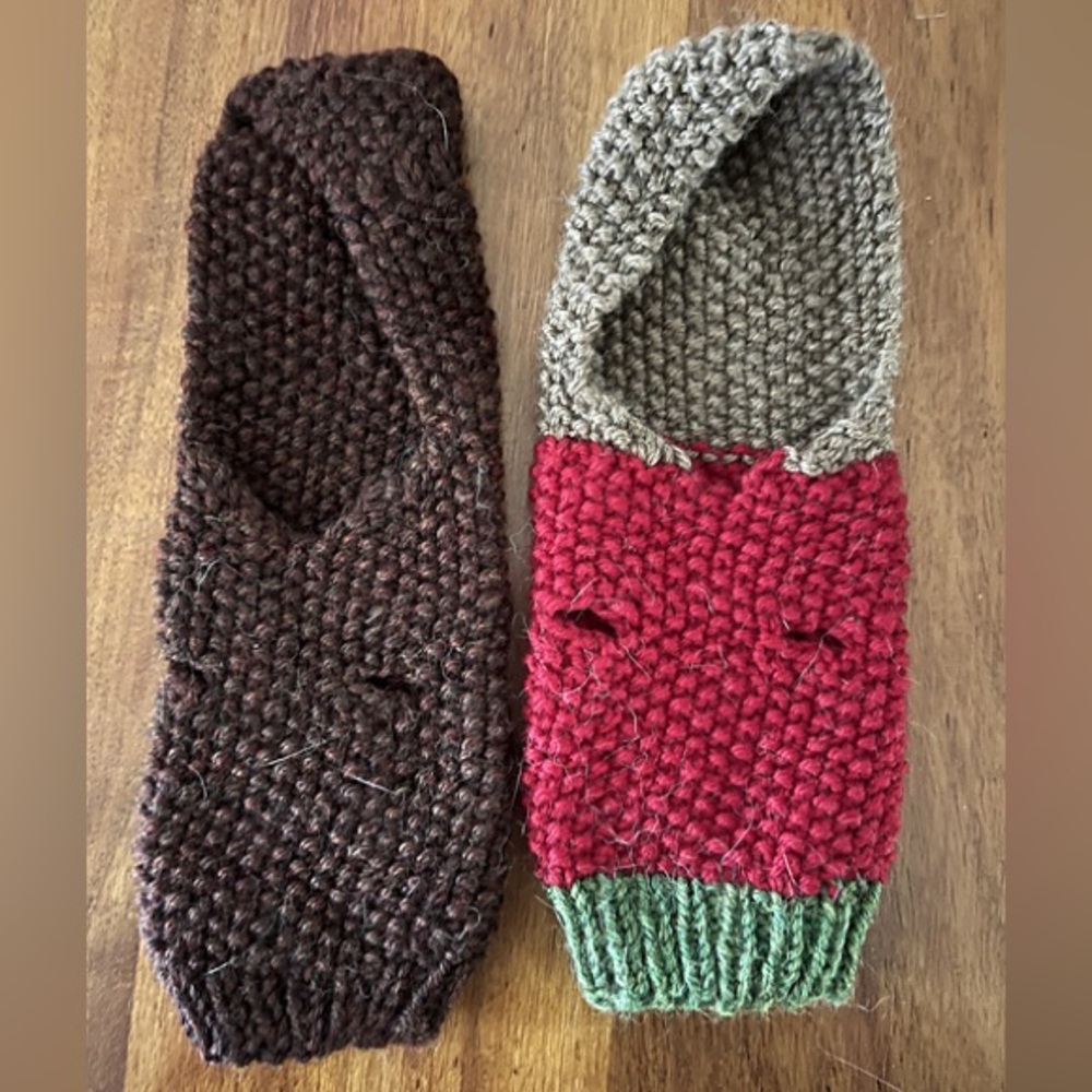 Pair of hand knit hoodies for small pets like ferrets, newborn kittens, rats etc